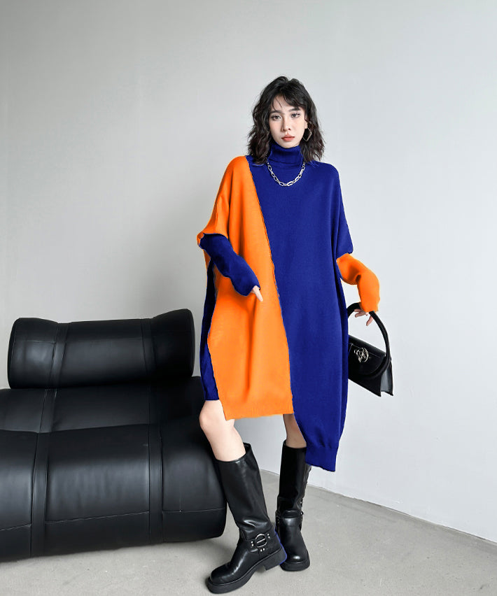 Two-tone knit dress