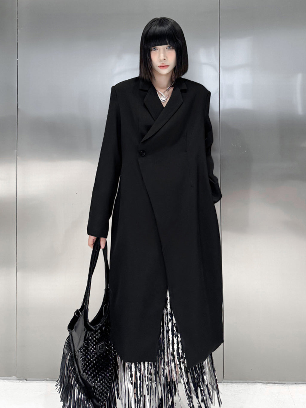 ワンボタンロングジャケット