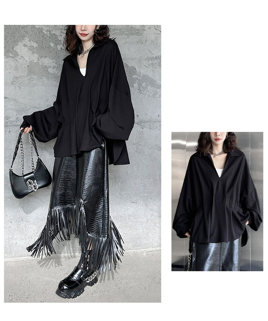 V-neck dolman sleeve top