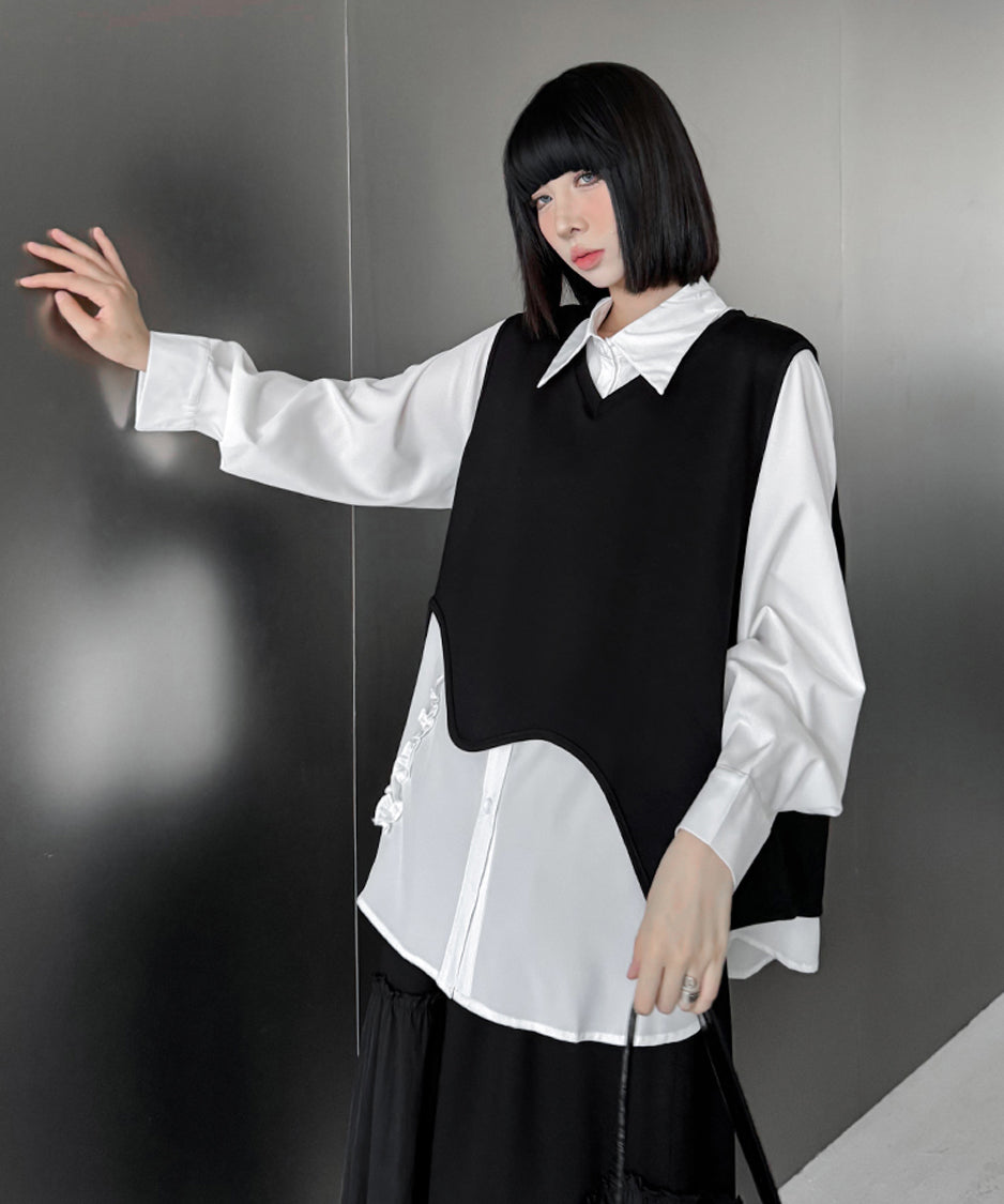 Frill line blouse