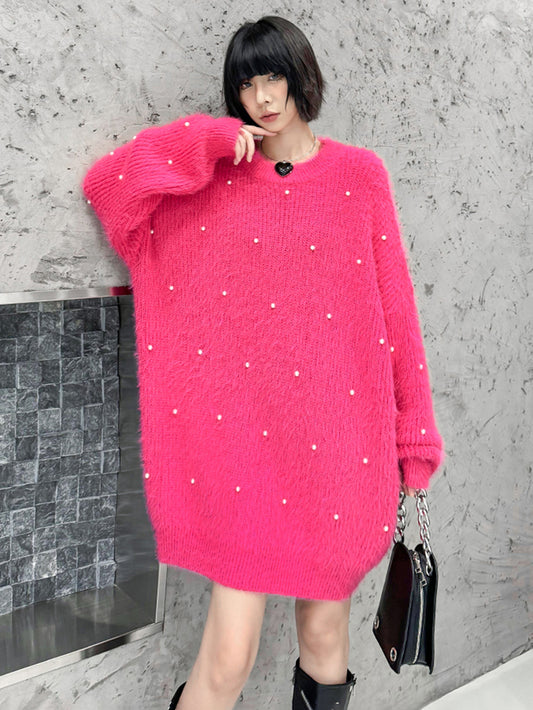 Pearl mohair loose knit