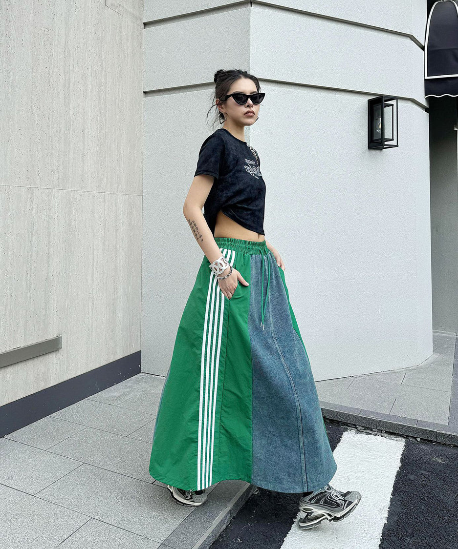 Sideline denim skirt