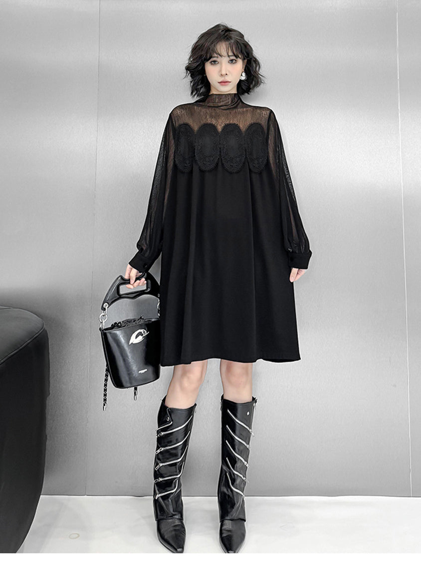 メッシュスプリットドレス