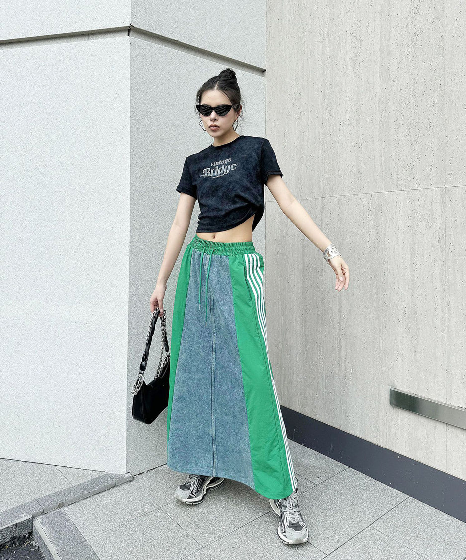 Sideline denim skirt