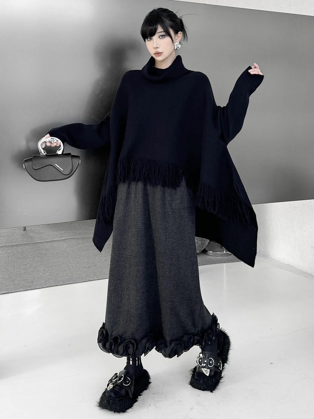 Mesh stitch top and skirt