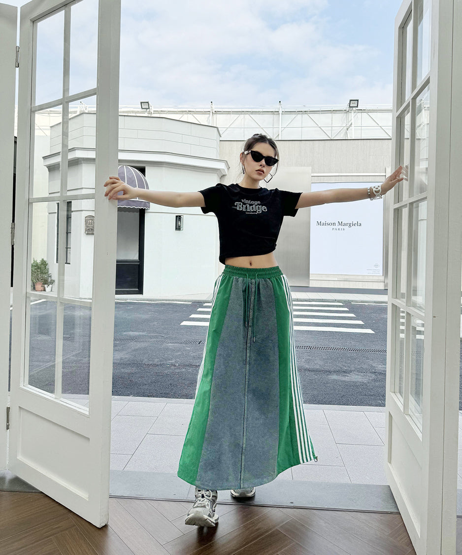 Sideline denim skirt