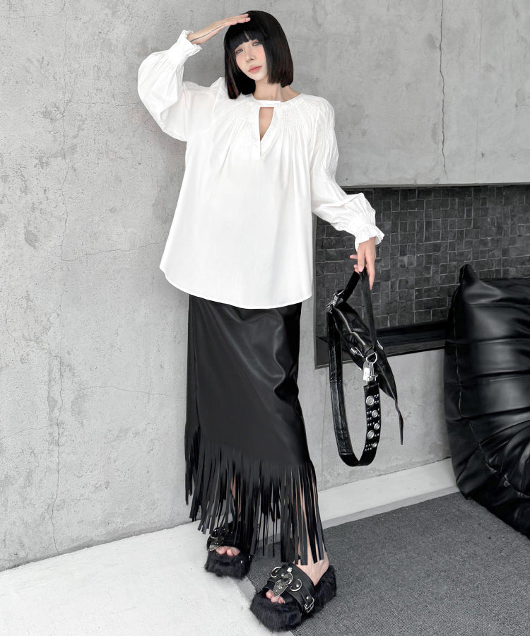 shirred blouse