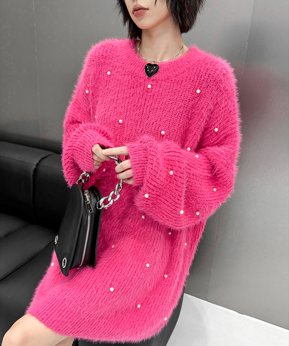 Pearl mohair loose knit