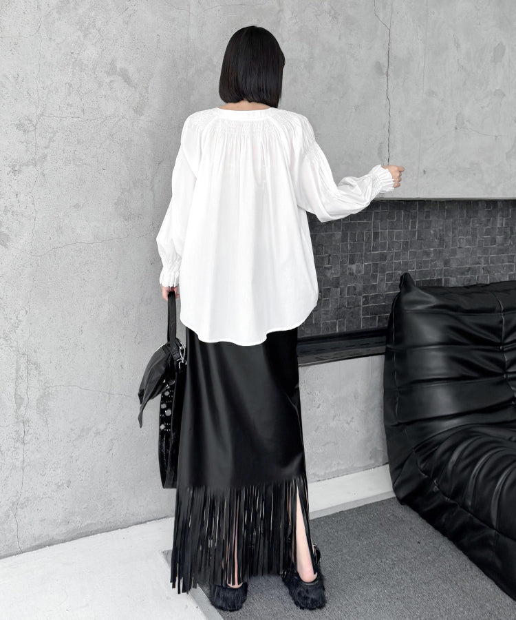 shirred blouse