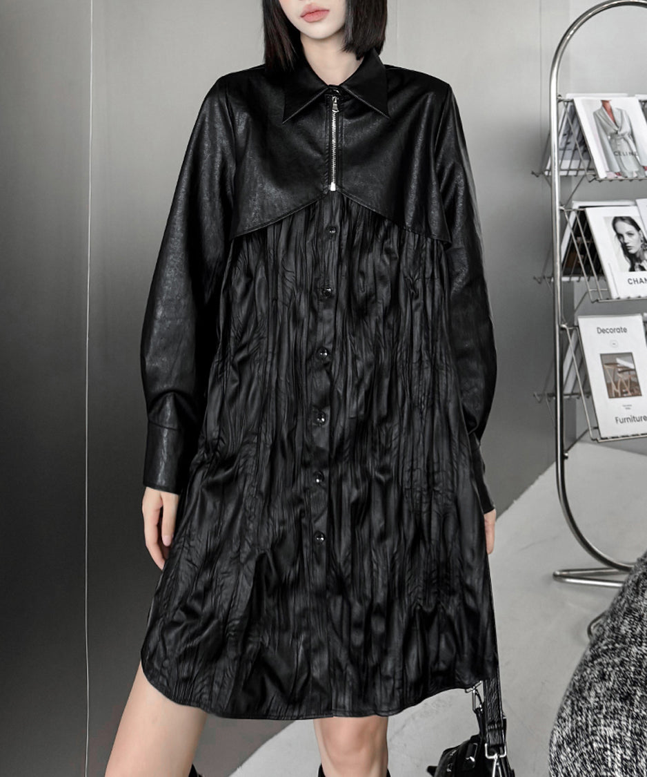 Design pleated long blouse