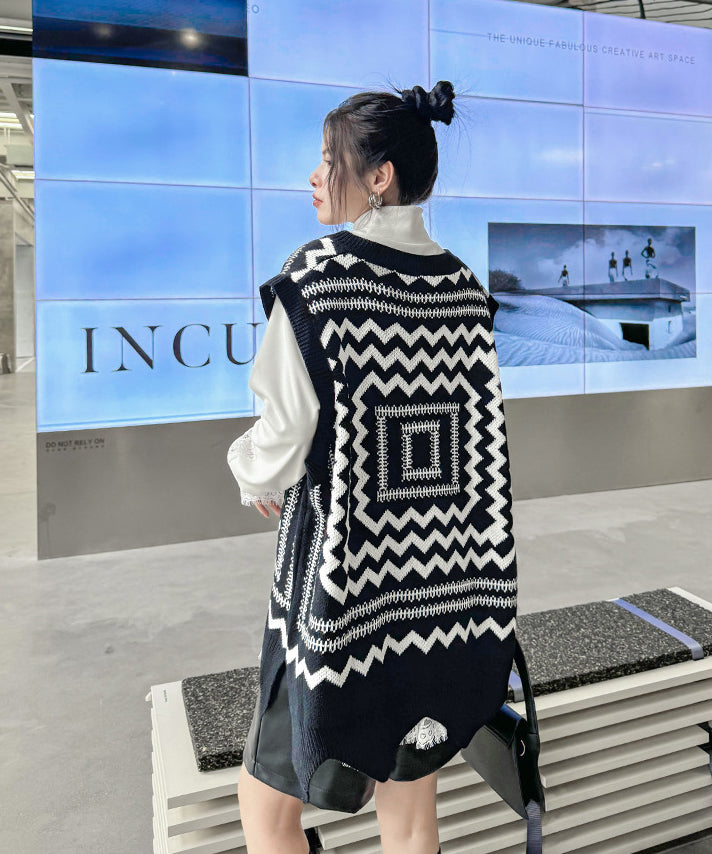 Vネックニットベスト