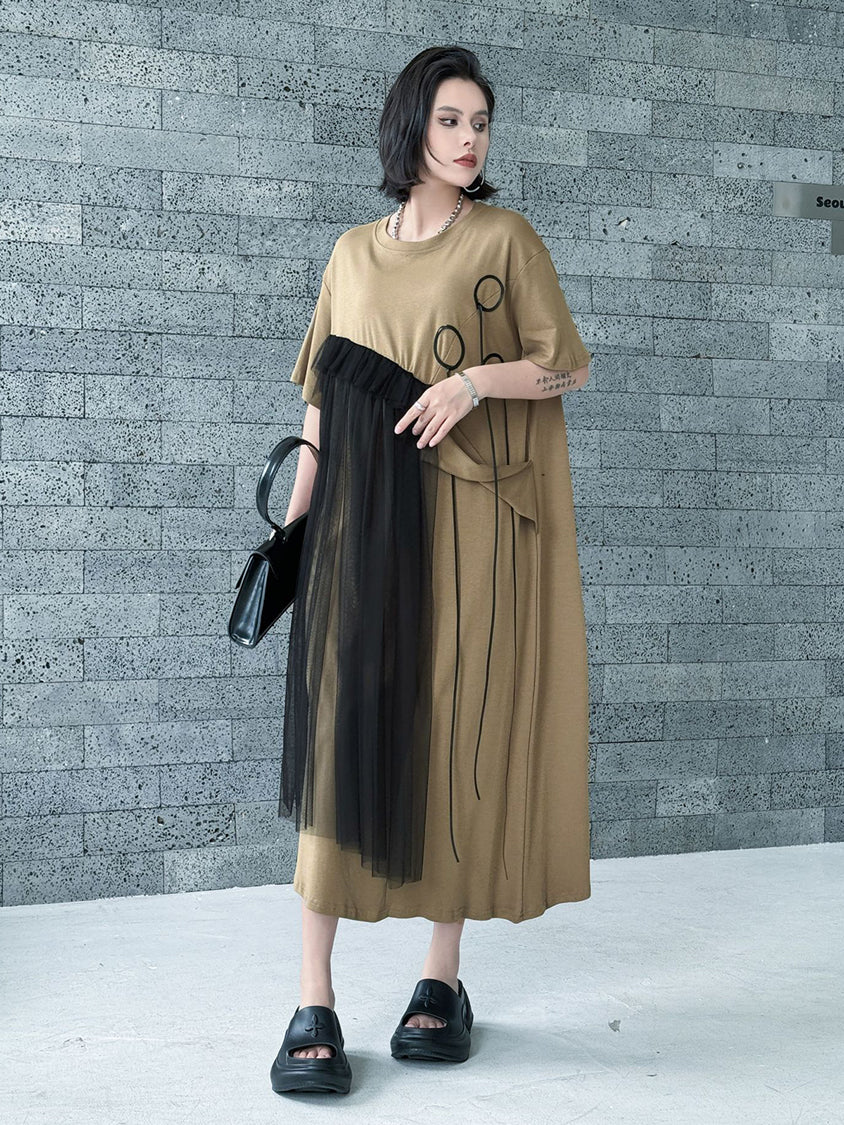 fringe draped dress