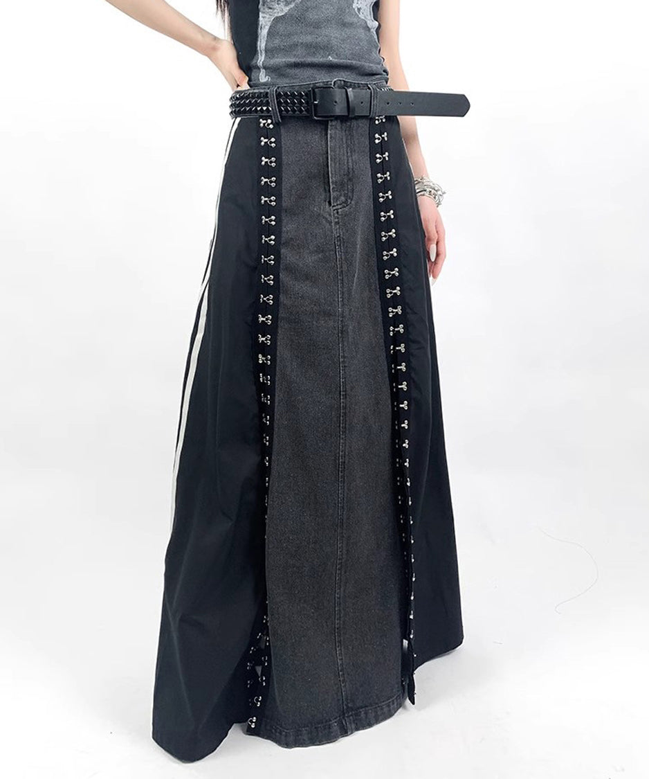pinue アシメフレアデニムスカート(BLACK) Sサイズ 23日限定1‼️pinue アシメフレアデニムスカート BLACK