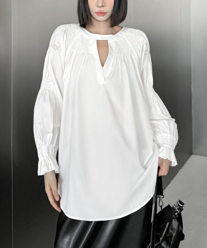 shirred blouse