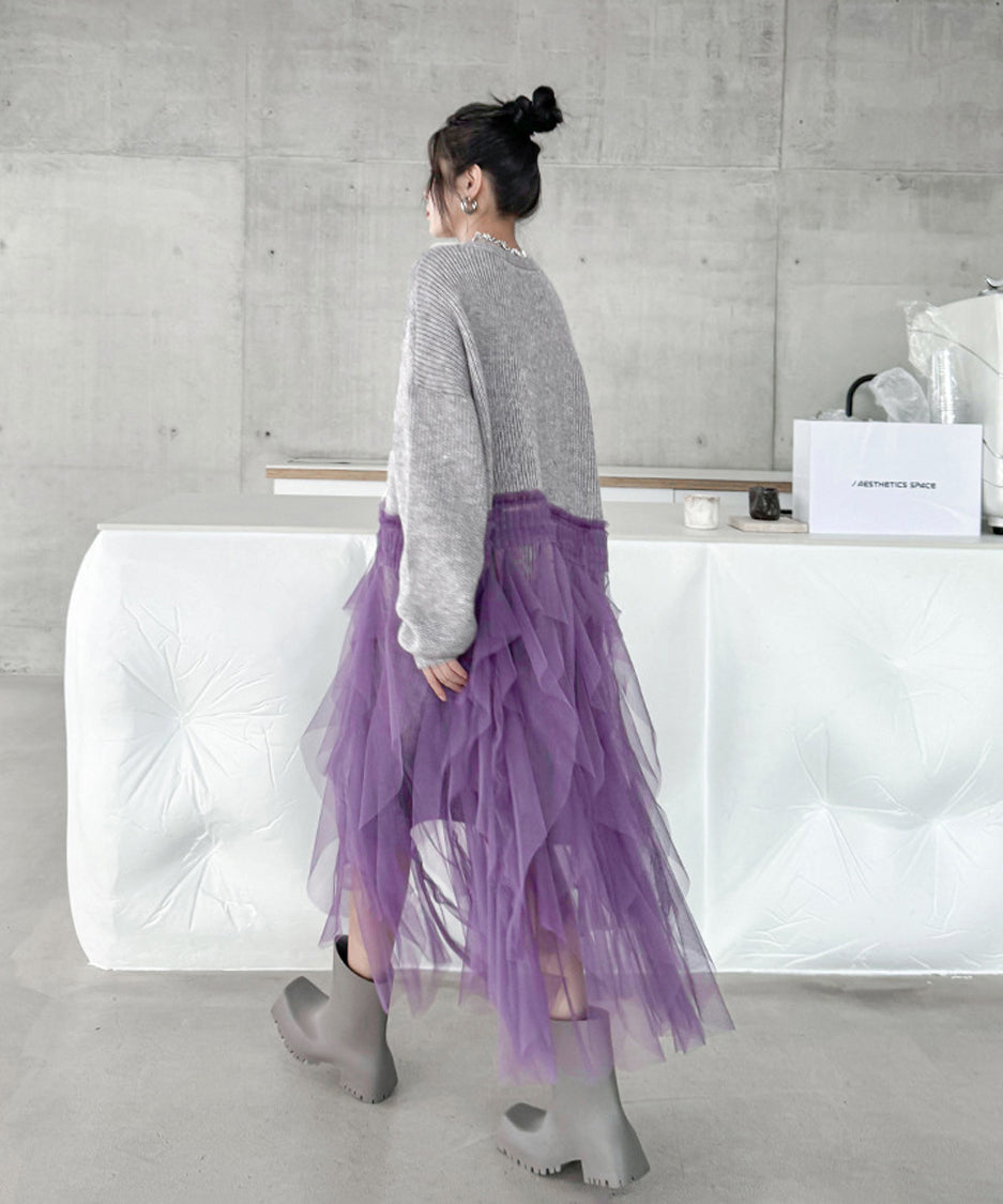 tiered mesh cardigan