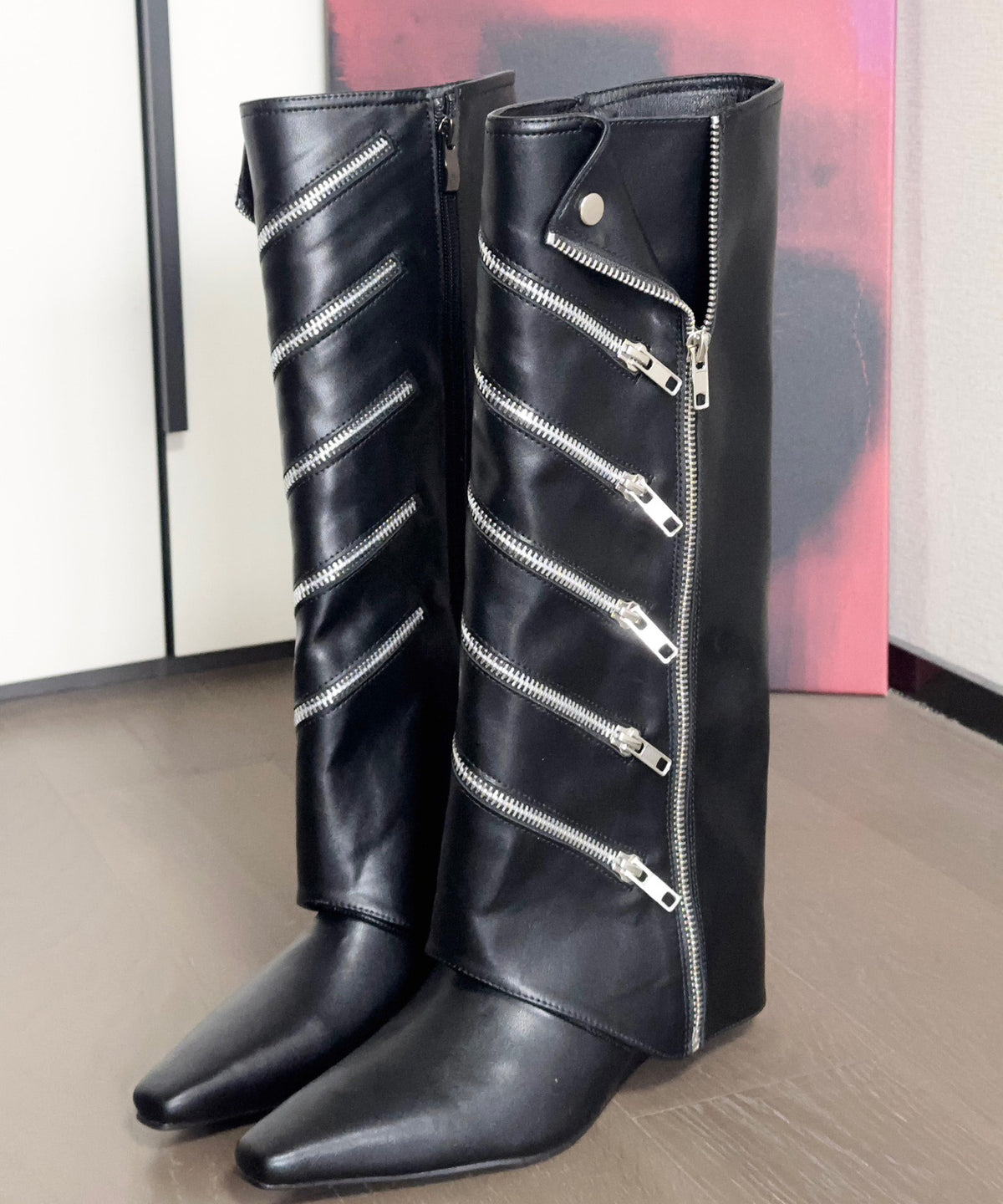 Zip-cover long boots