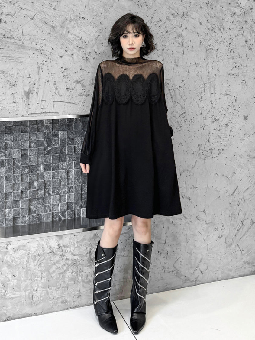 メッシュスプリットドレス