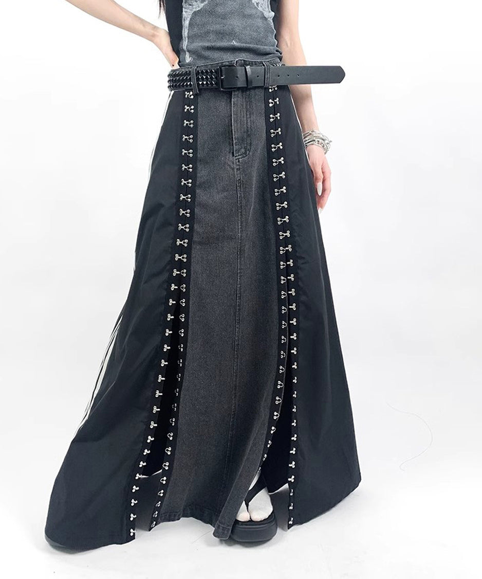 Sideline denim skirt