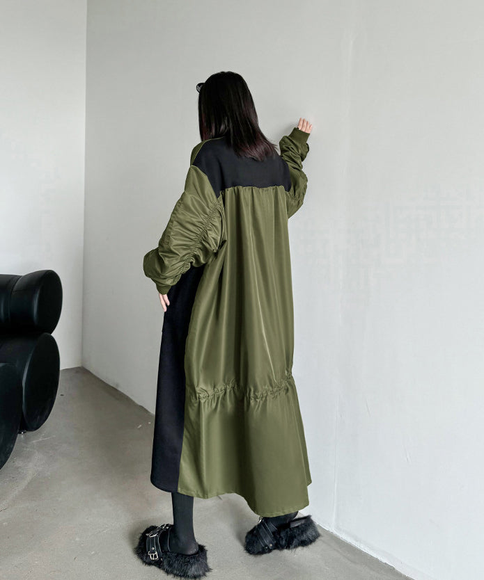 gathered sleeve dress