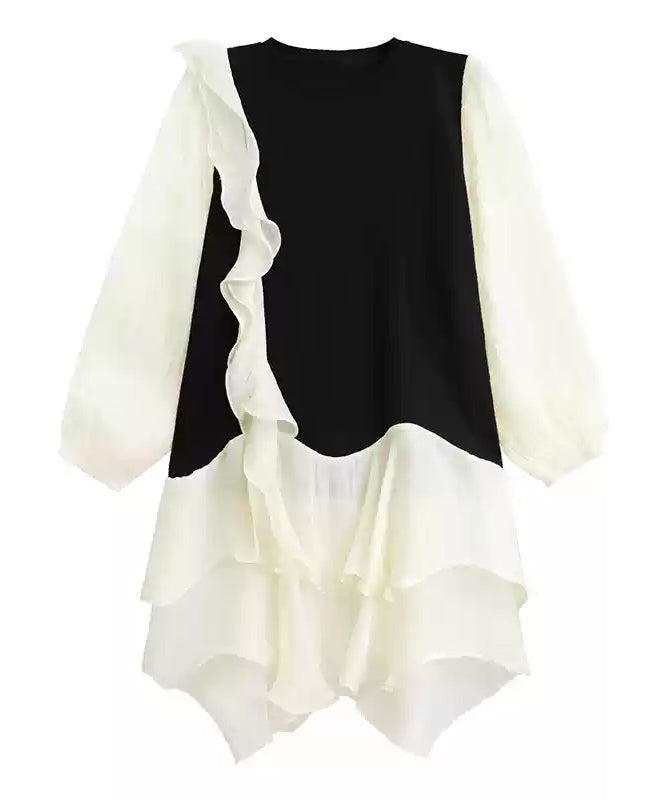 See-through ruffle dress