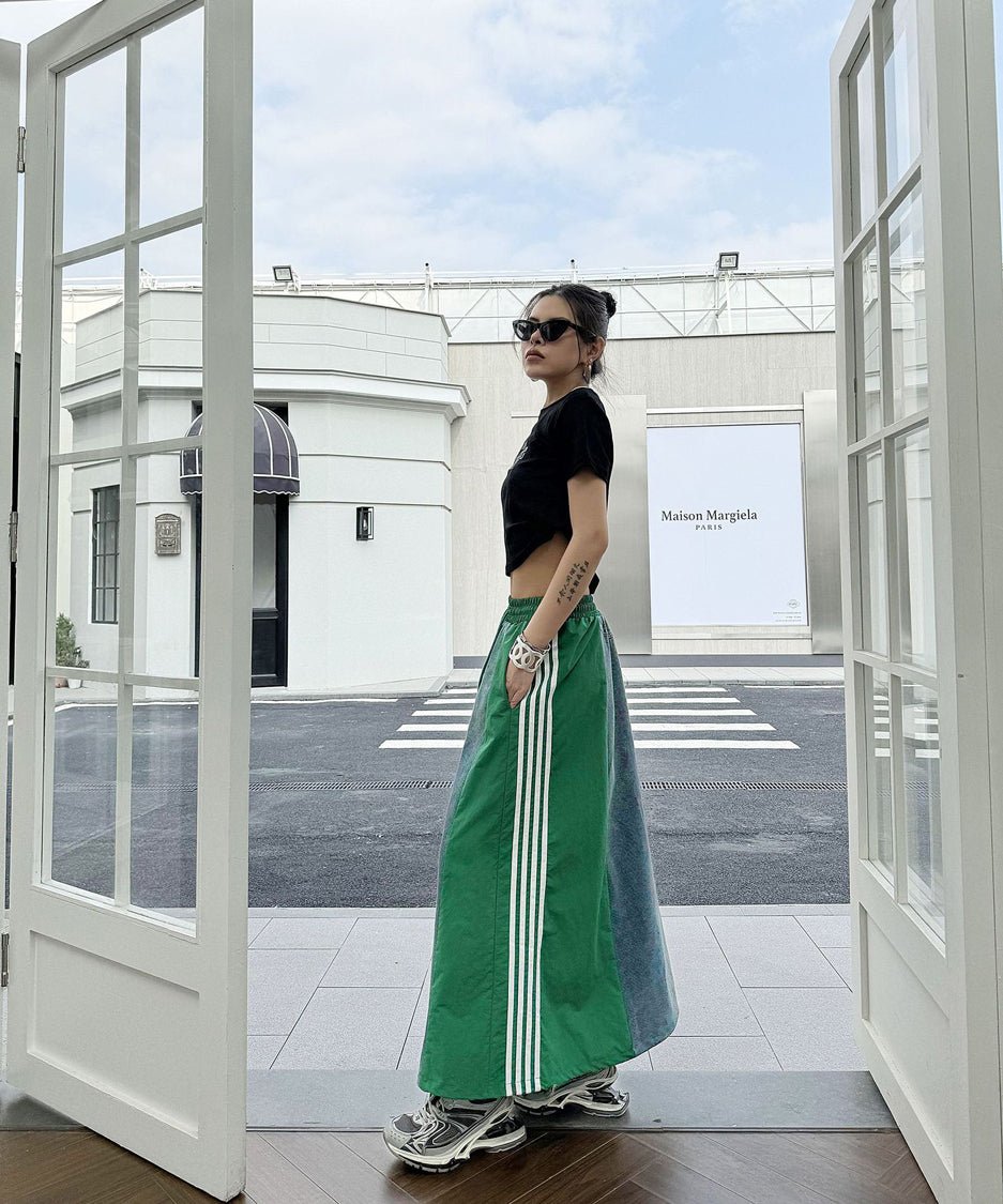 Sideline denim skirt