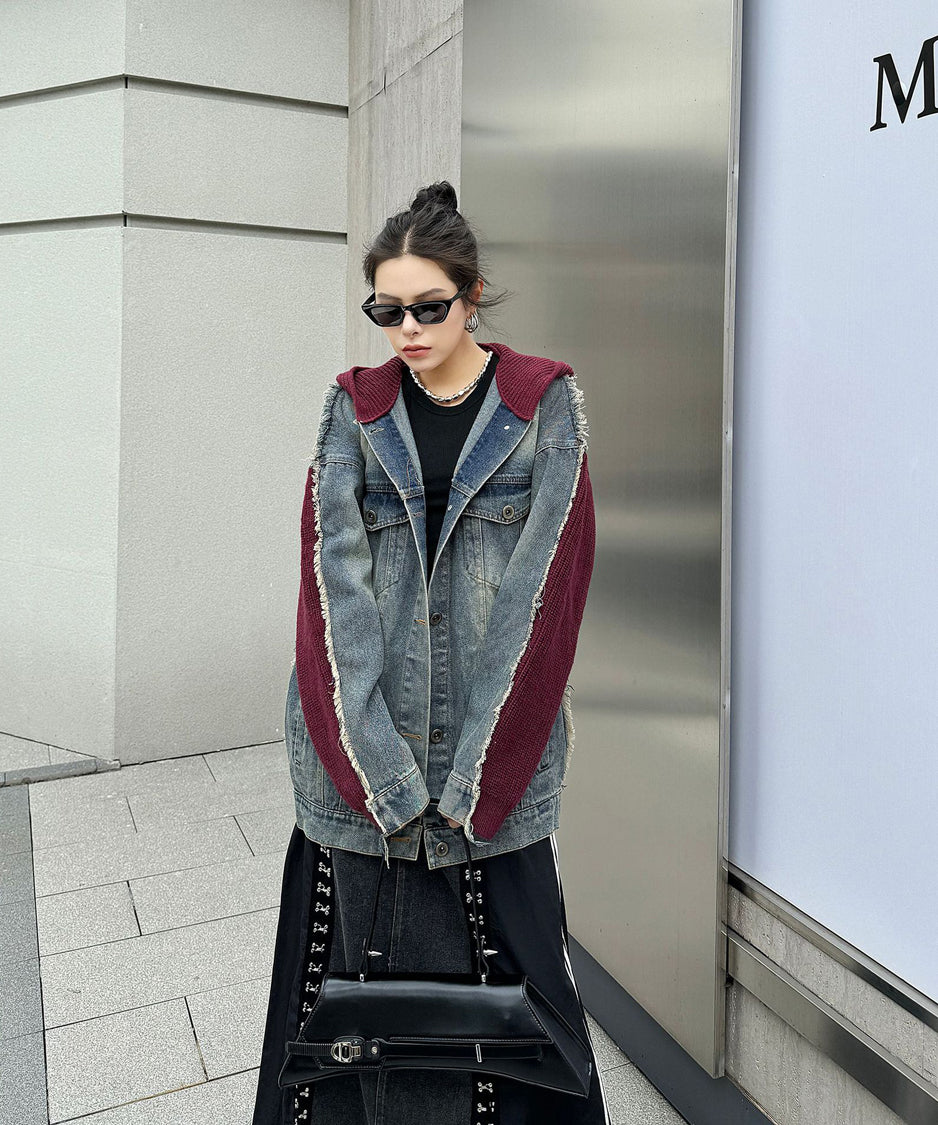 Denim Switch Hoodie Jacket
