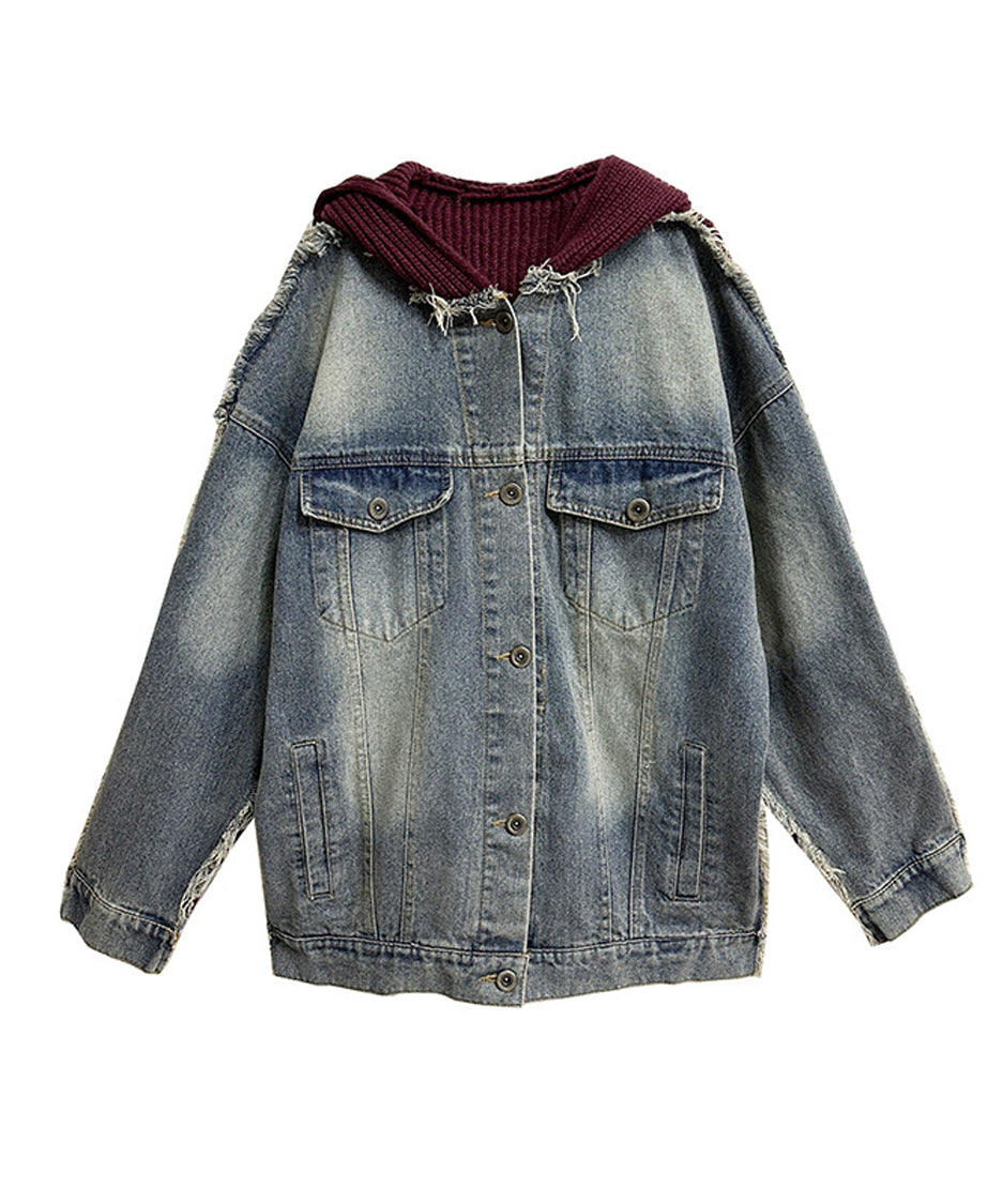 Denim Switch Hoodie Jacket