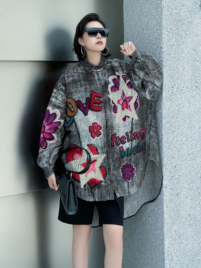 Feeling Lucky Flower Blouse