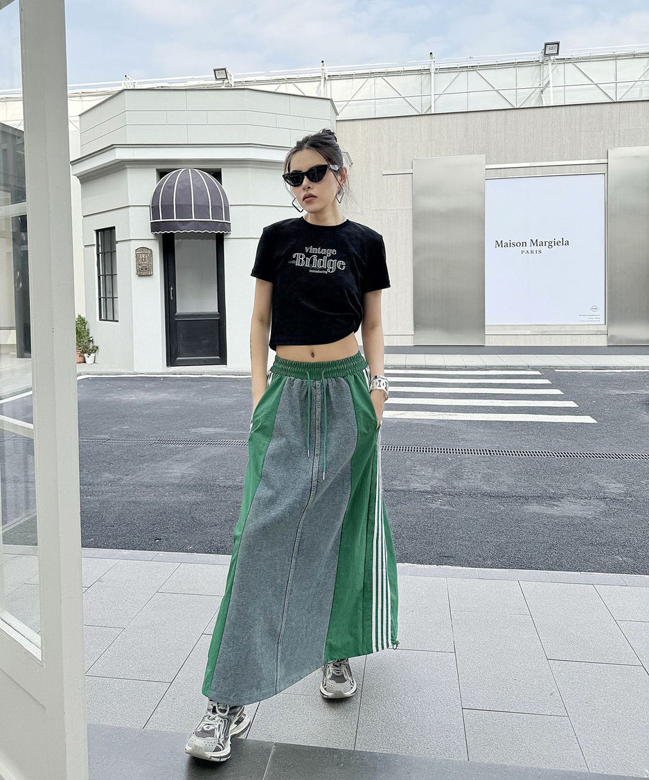 Sideline denim skirt