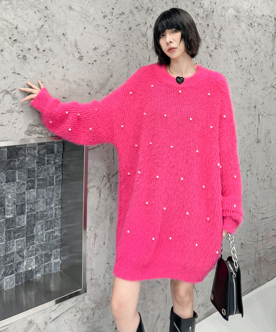 Pearl mohair loose knit