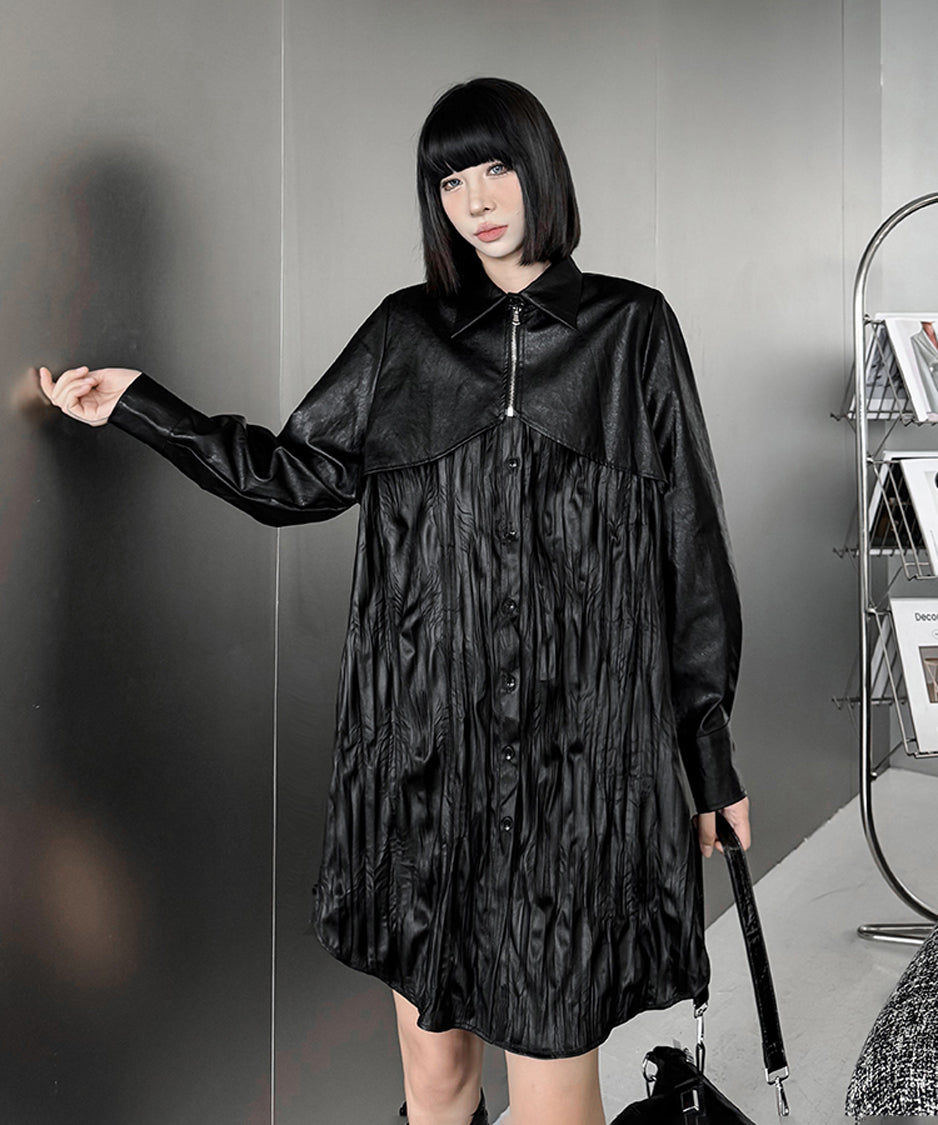 Design pleated long blouse