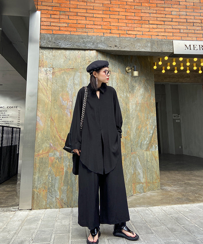 Center slit top and pants
