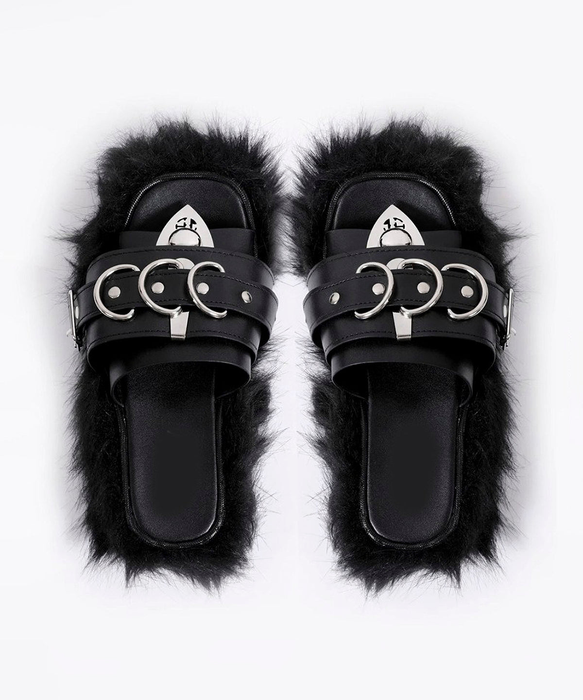faux fur sandals