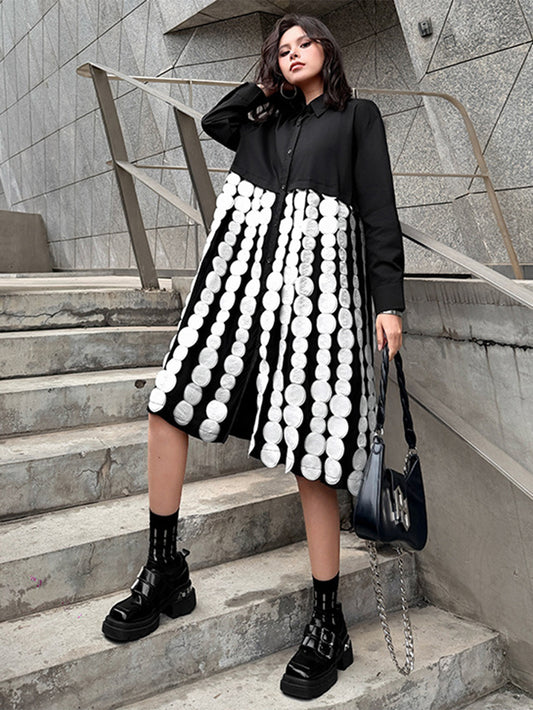 カットディスクラインシャツドレス