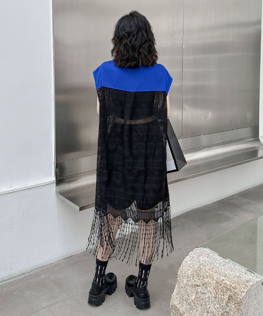 Fringe lace vest