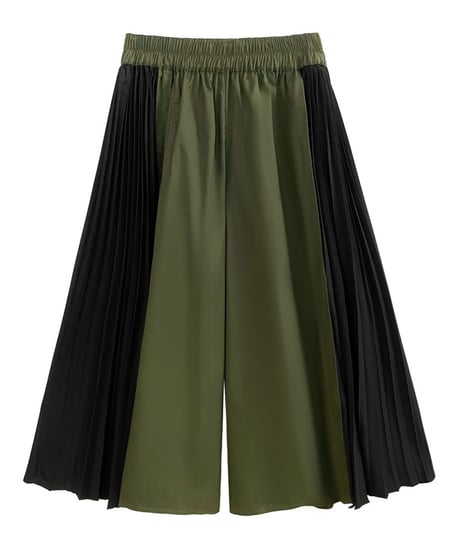 Side pleated wide pants