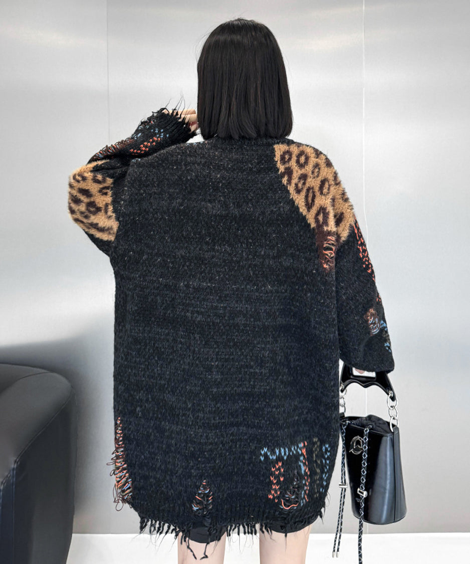 Leopard knit cardigan