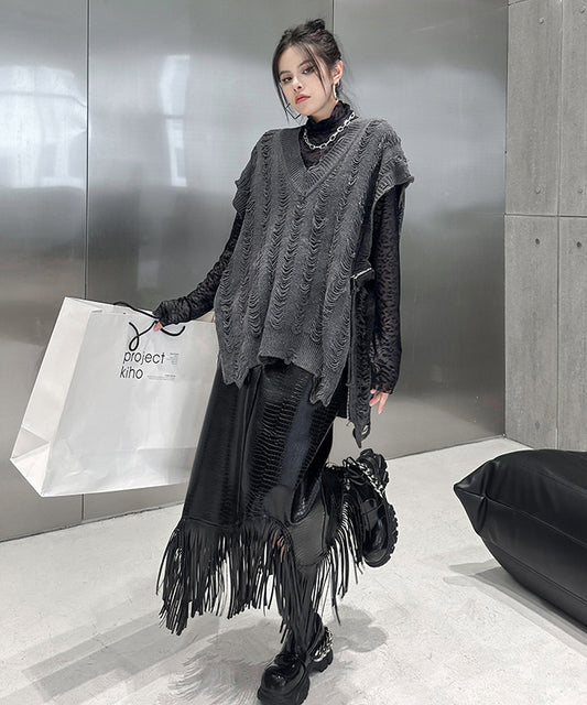 Side-zip knit vest