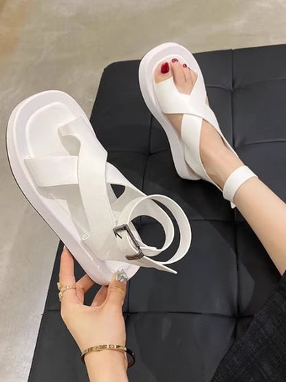 Cross strap sole sandals