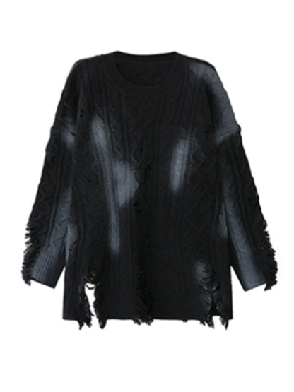 ダメージグラデケーブルセーター