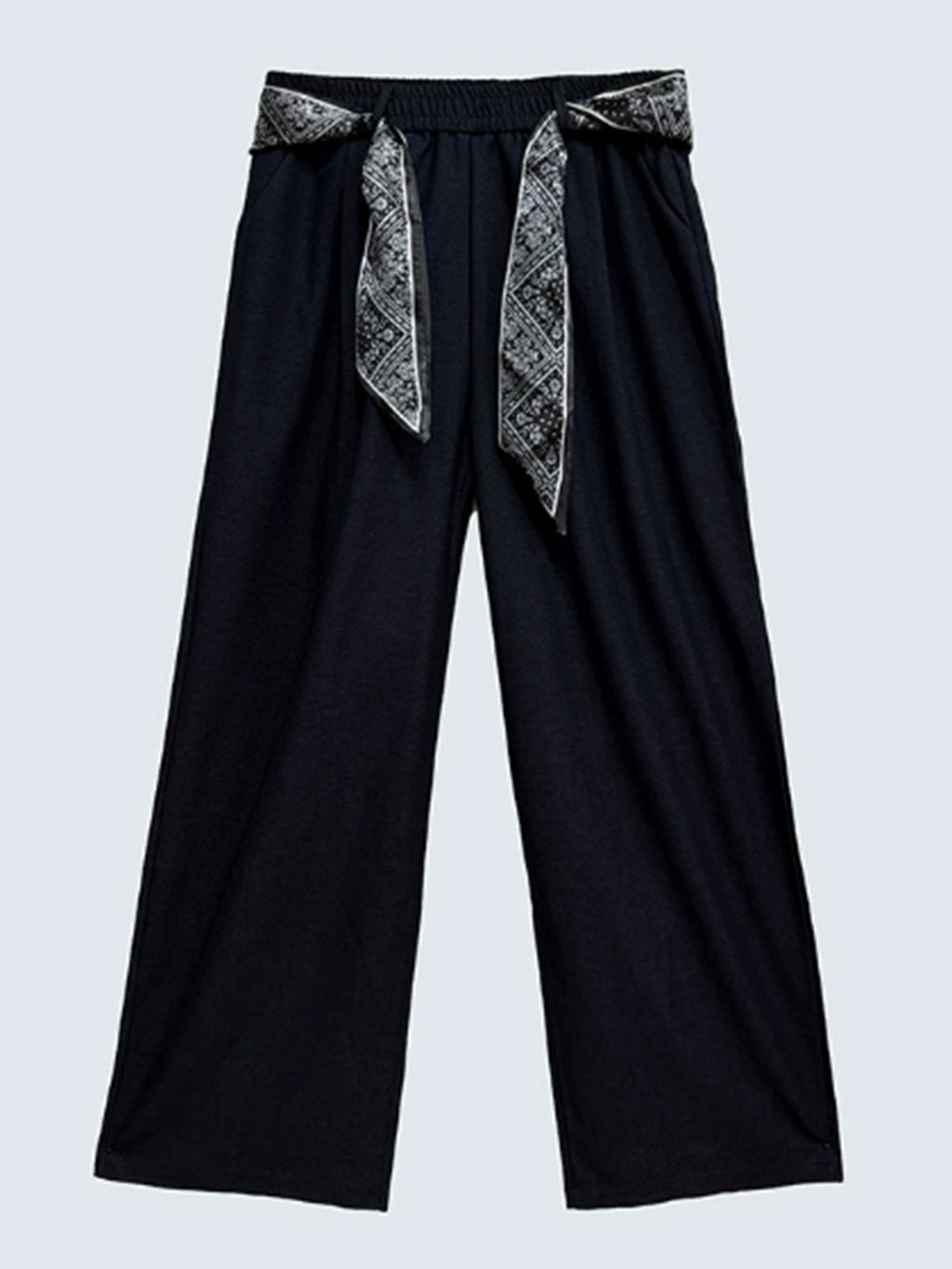 Scarf tie blouse and denim pants series 