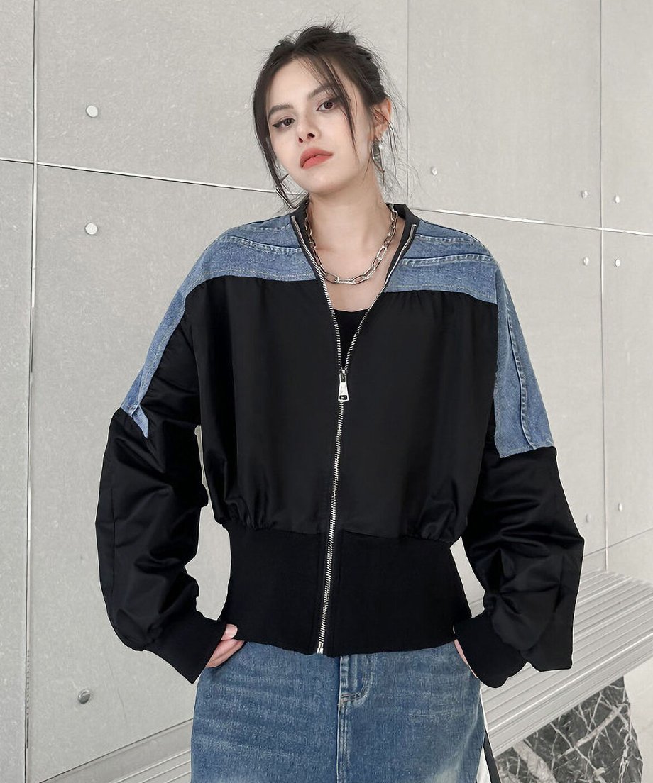 No-collar zip jacket