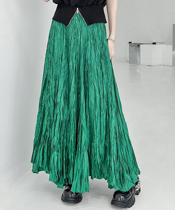 Washer pleated long skirt