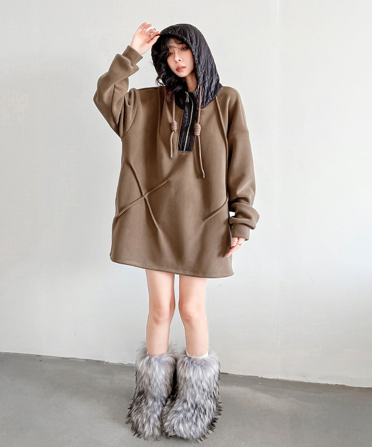 Faux fur short boots