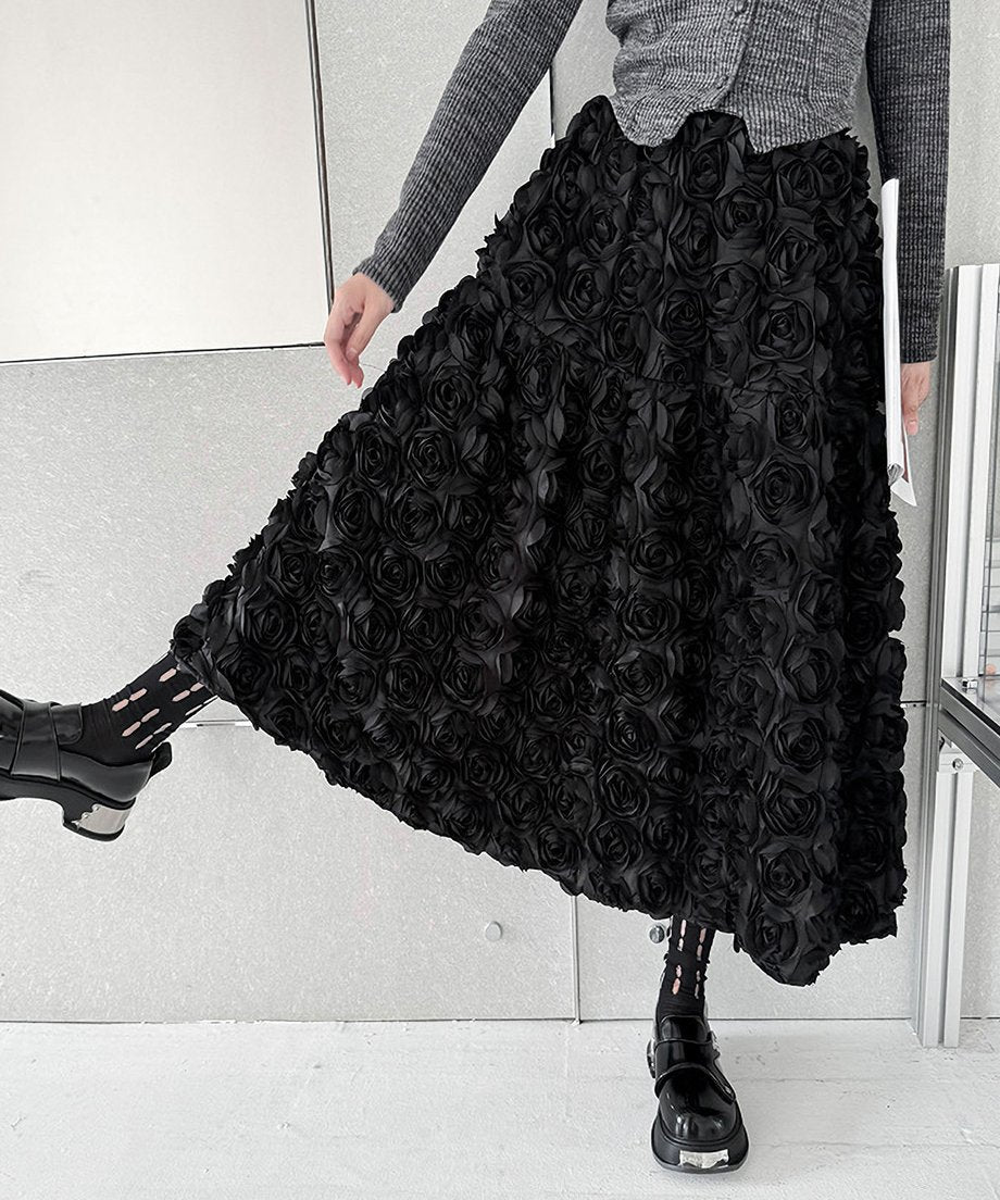 Three-dimensional flower skirt