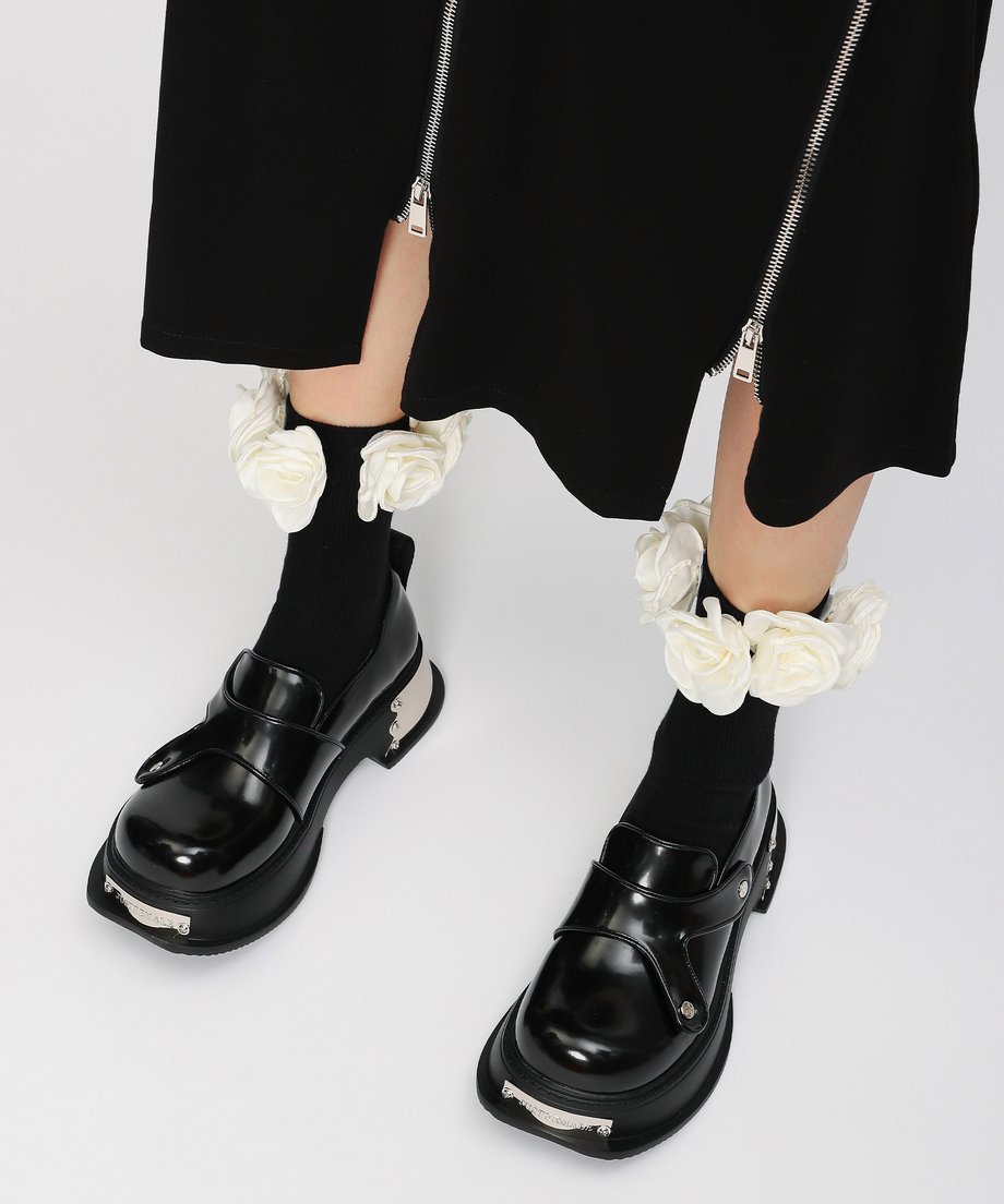 Metal Plate Platform Loafers