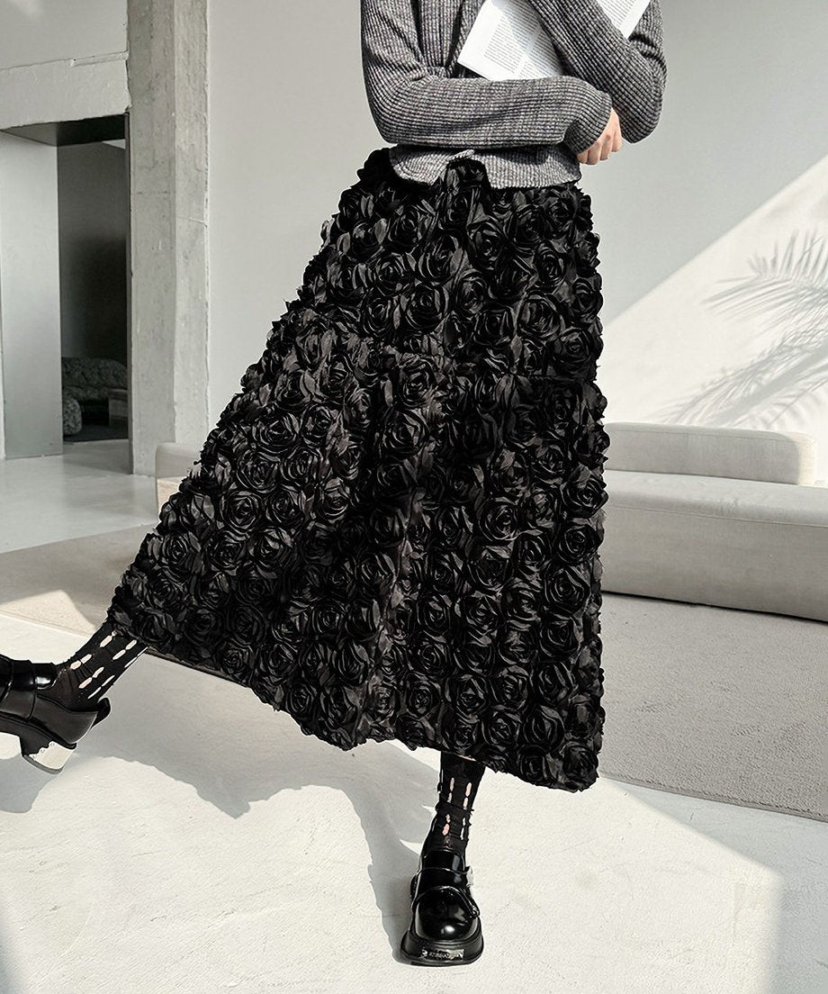 Three-dimensional flower skirt