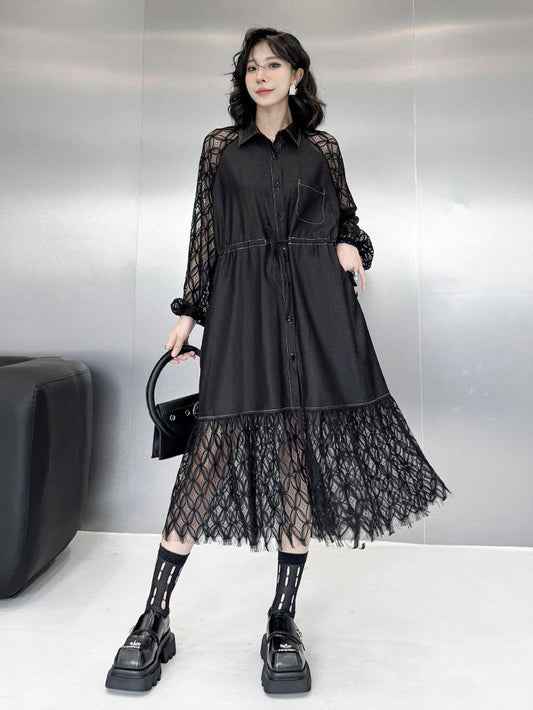 See-through sleeve dress