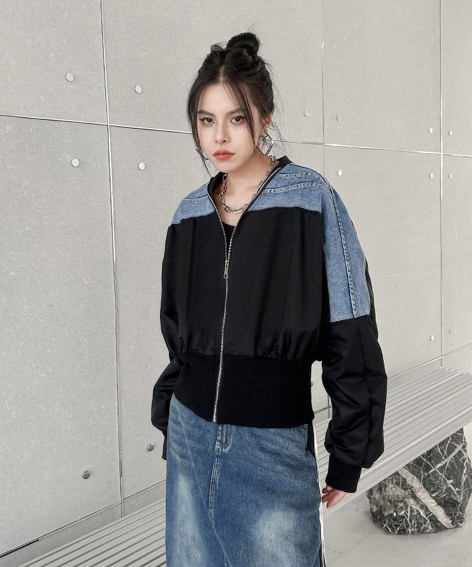 No-collar zip jacket