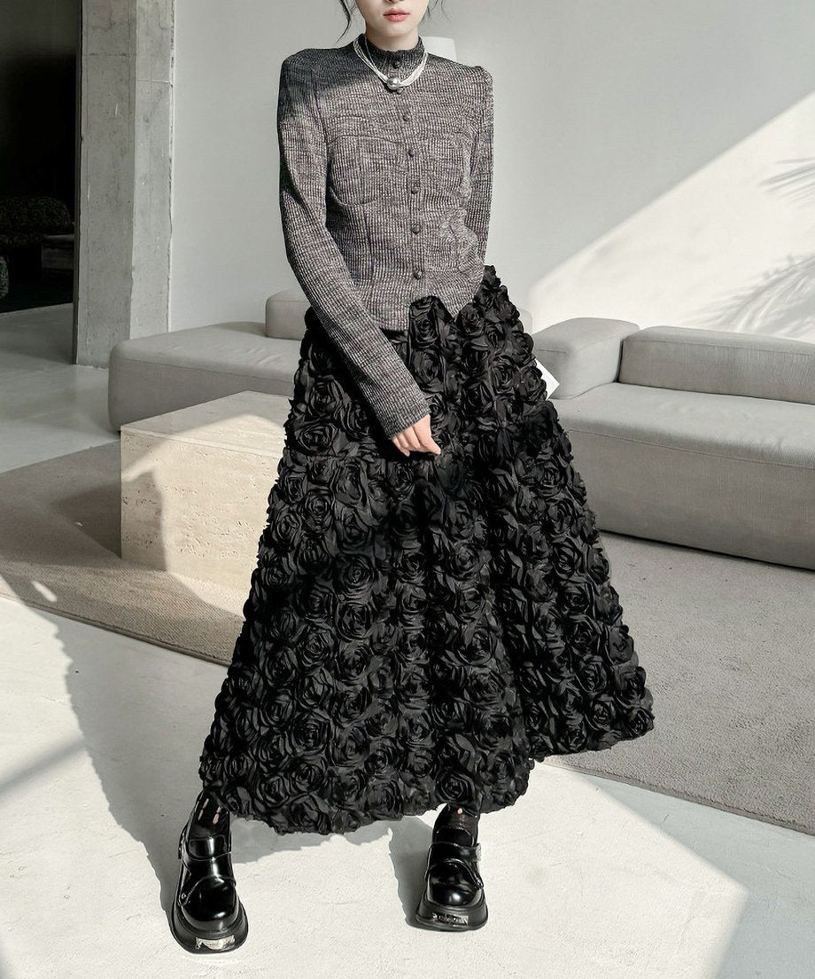 Three-dimensional flower skirt